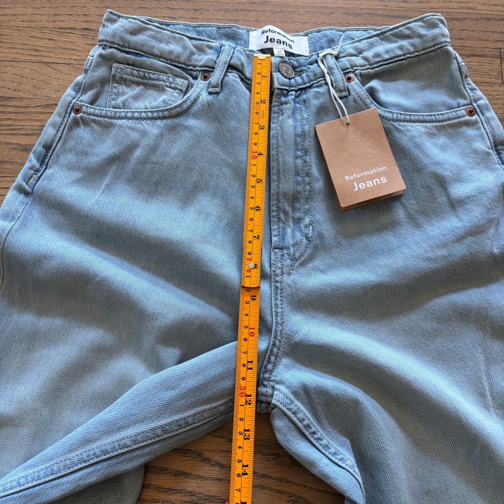 Reformation Cary Lived-In High Rise Wide Leg Jeans Light Blue 26 NWT - Picture 3 of 9